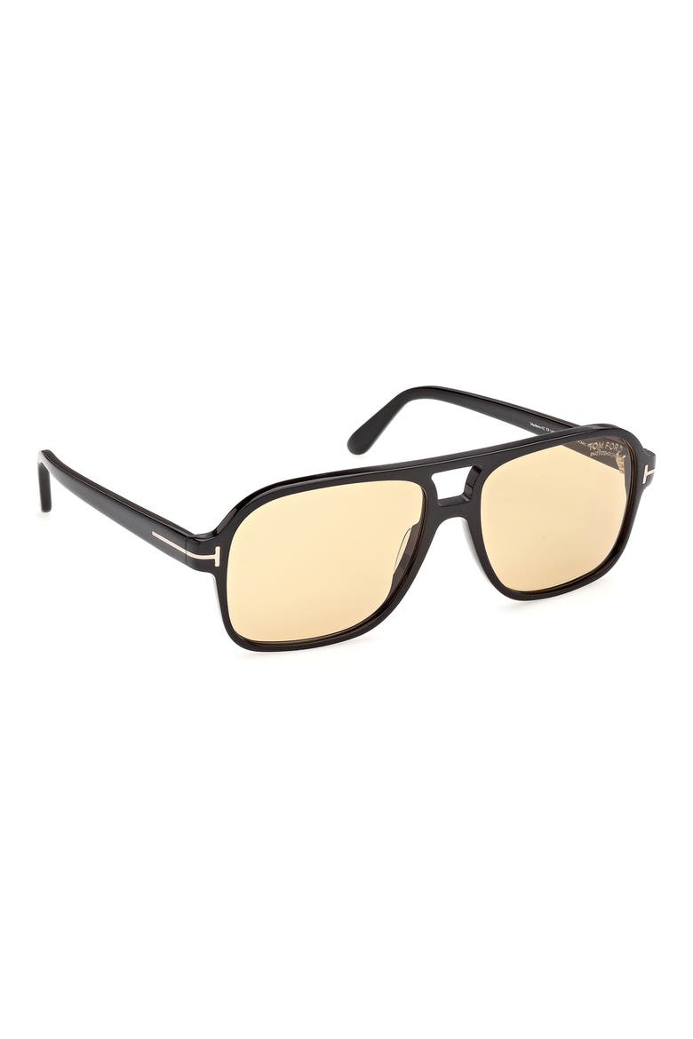 Madison-02 60mm Photochromic Navigator Sunglasses, Alternate, color, BLACK ROSE GOLD/ VICUNA