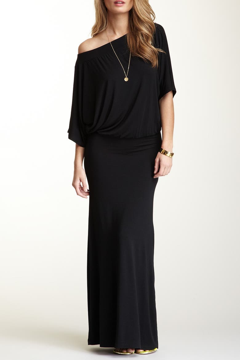 Dolman Sleeve Maxi Dress, Main, color, BLACK
