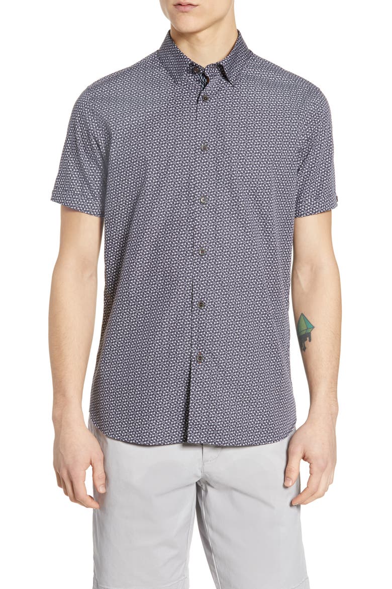 Rakoon Slim Fit Sport Shirt, Main, color, NAVY
