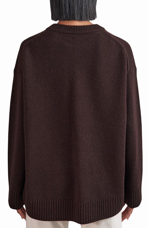 Reiss Plum Wool-cashmere Crew-neck Jumper In Burgundy