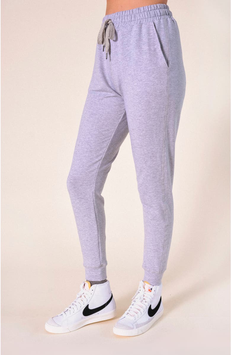 POPLINEN Plus Agnes Organic Cotton + Tencel Jogger Pant, Alternate, color, Heather Gray