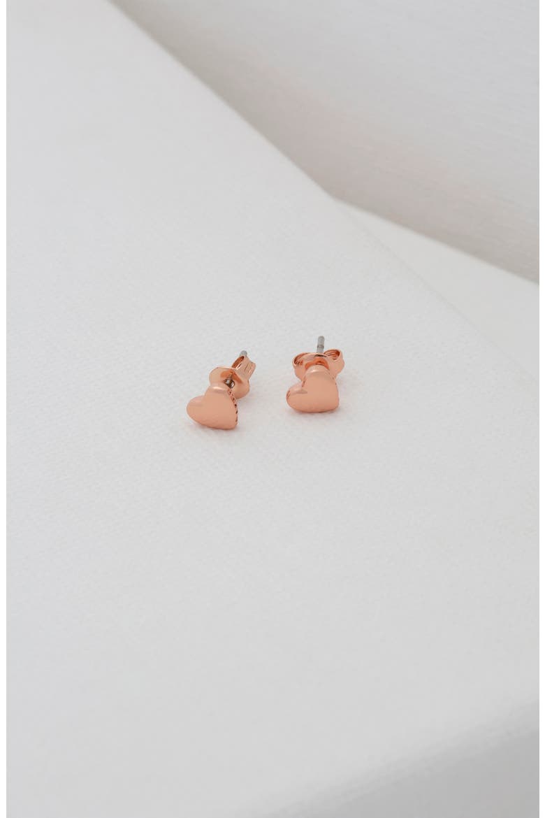 Harly Heart Stud Earrings, Alternate, color, ROSE GOLD