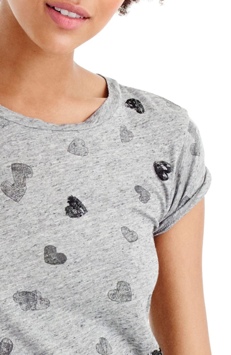 J.Crew Sequin Heart Tee, Alternate, color,