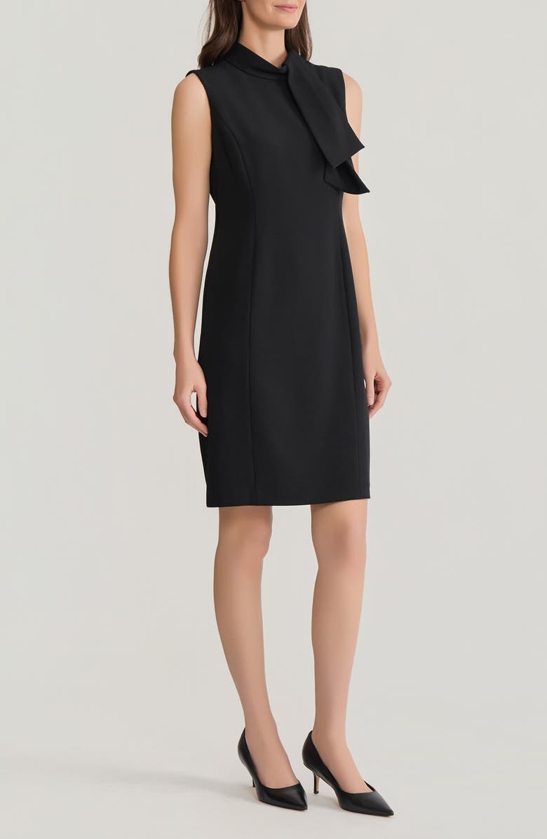 KASPER Neck Tie Sleeveless Sheath Dress, Alternate, color, Black