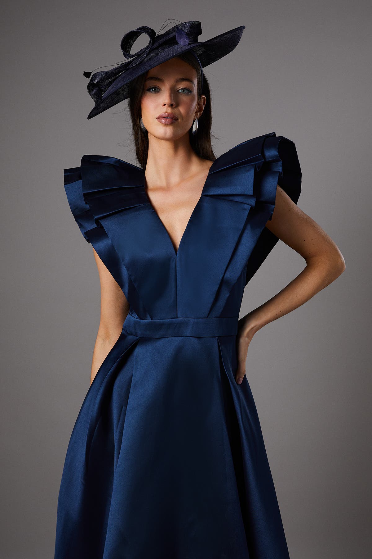 Frill Sleeve V-Neck Midi Dress - image 4