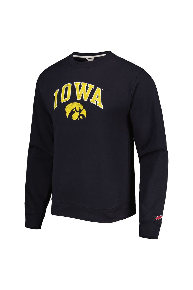 Men's League Collegiate Wear Black Iowa Hawkeyes 1965 Arch Essential Lightweight Pullover Sweatshirt, Alternate, color, Black