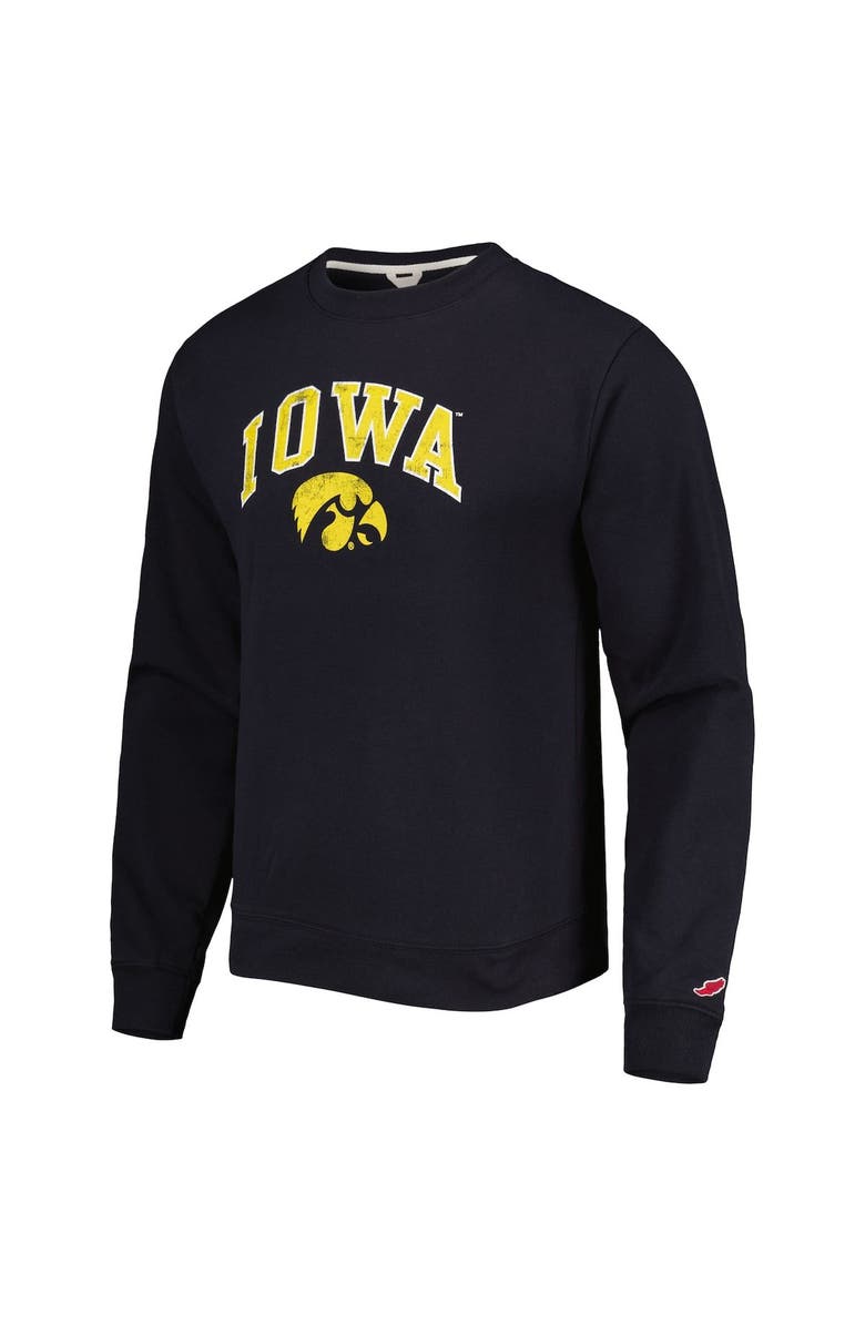 LEAGUE COLLEGIATE WEAR Men's League Collegiate Wear Black Iowa Hawkeyes 1965 Arch Essential Lightweight Pullover Sweatshirt, Alternate, color, Black