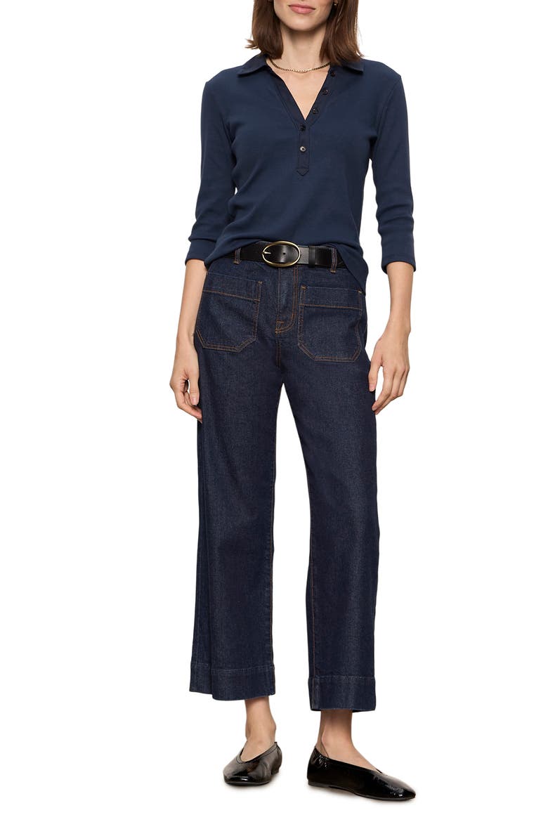 Echo Rib Henley Top, Alternate, color, NAVY BLUE