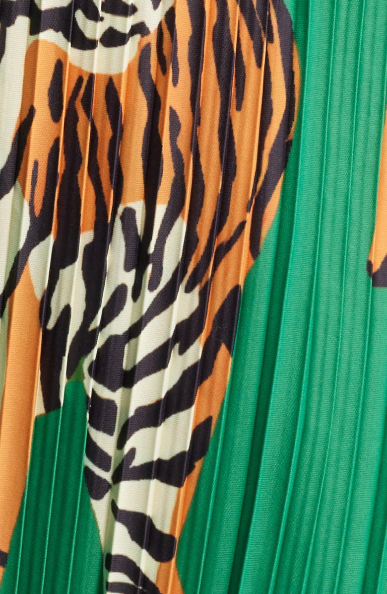 Dressed in Lala The Show Must Go On Pleated Shirt & Pants Set, Alternate, color, Tiger Tales Green