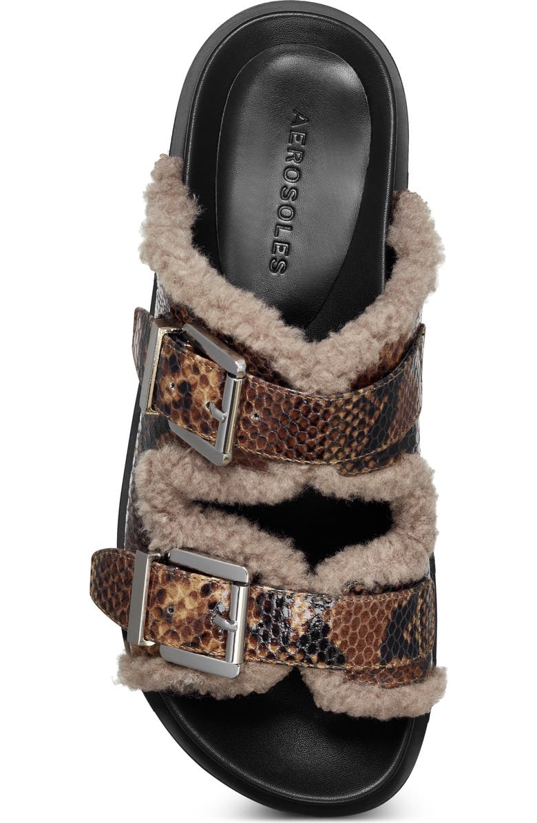Aerosoles Olivia Faux Shearling Sandal, Alternate, color,