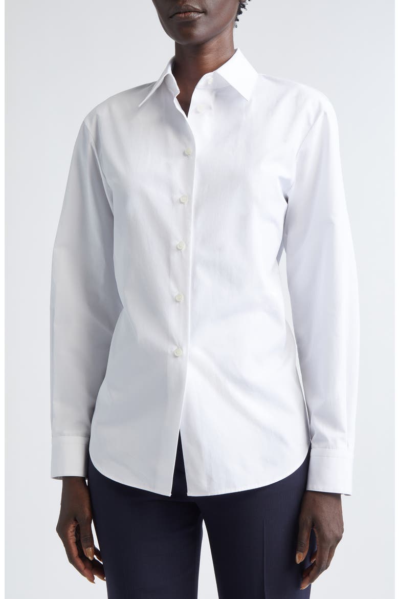 Fitted Cinch Waist Shirt, Alternate, color, WHITE