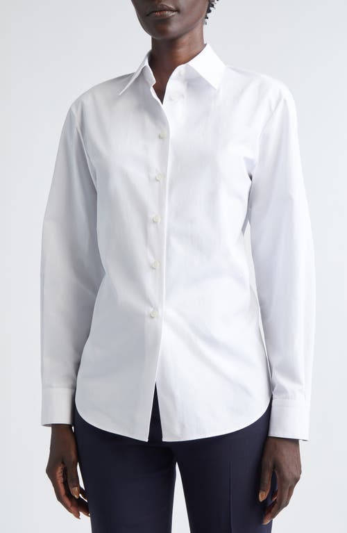 Lafayette 148 New York Fitted Cinch Waist Shirt In White