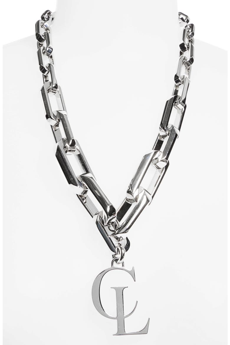 Men's Atlas Graduated Chain CL Pendant Necklace, Alternate, color, SILVER