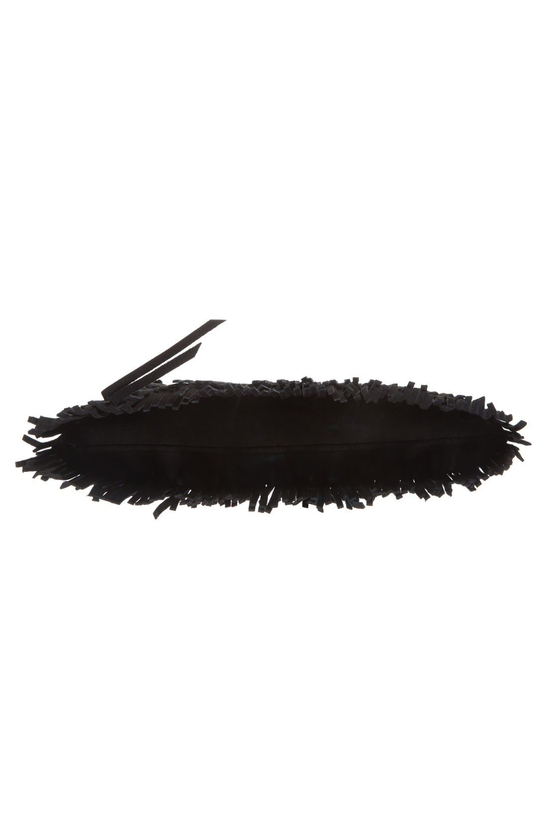 'Large Finn' Clutch, Alternate, color, BLACK