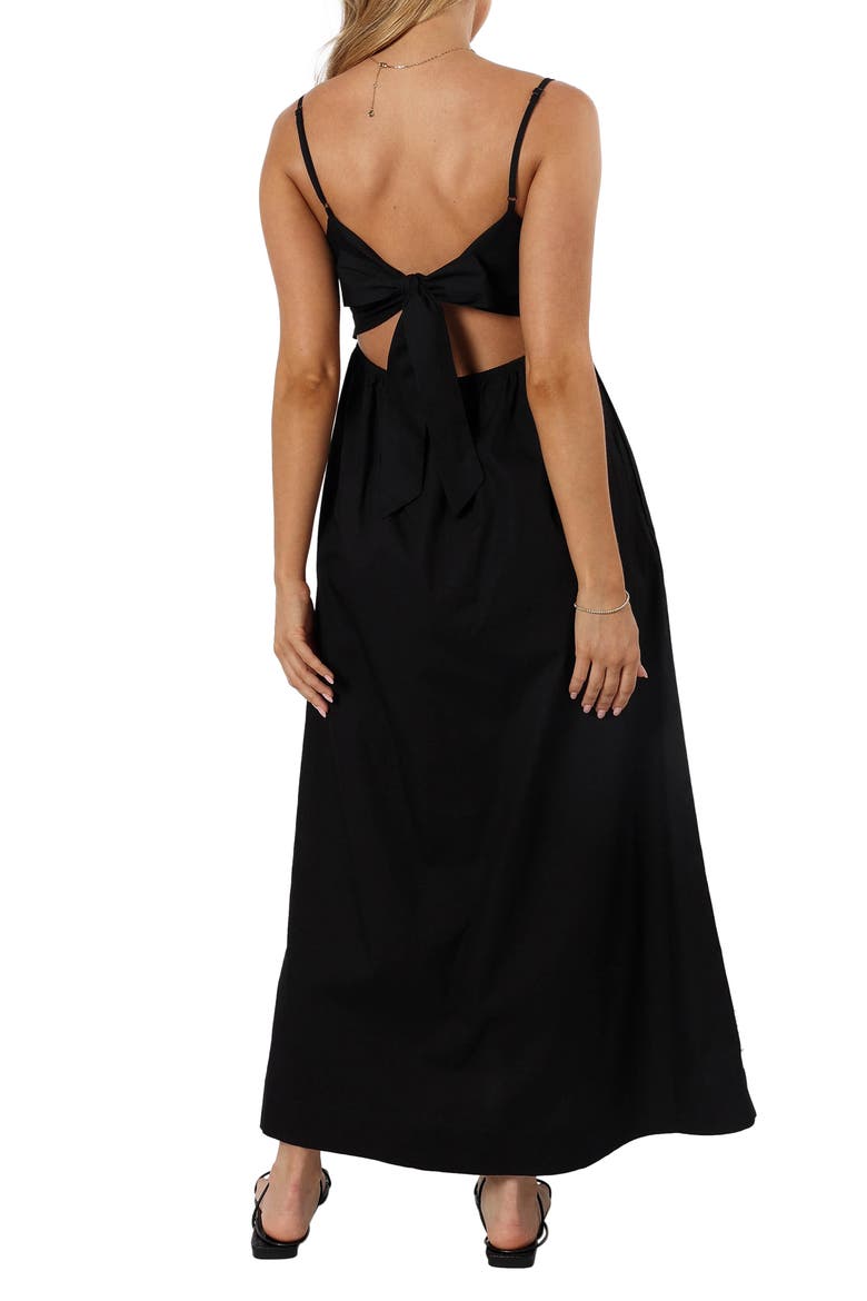 Alena Tie Back Maxi Dress, Alternate, color, BLACK