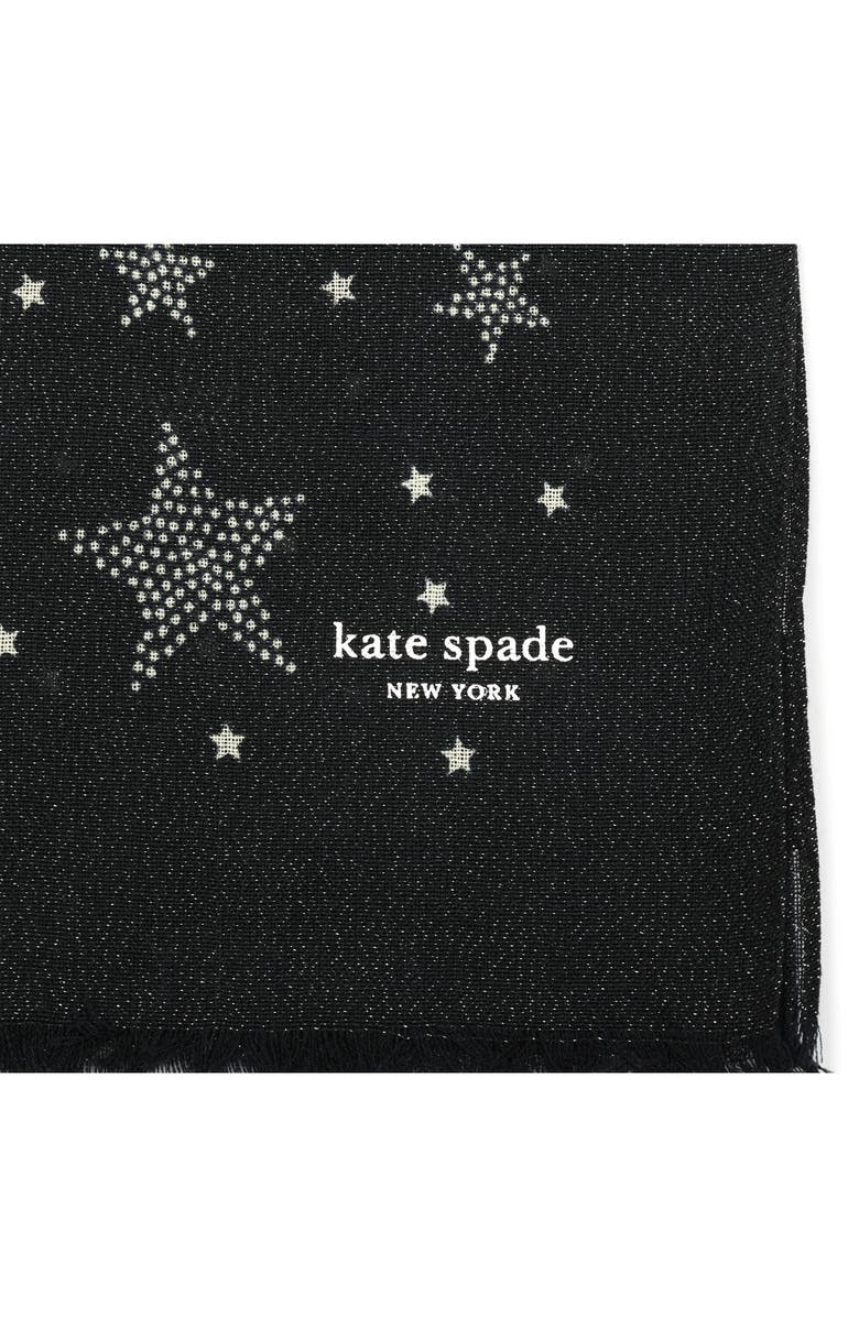 Kate Spade New York starlight sparkle wool blend scarf, Alternate, color, Blazer Blue