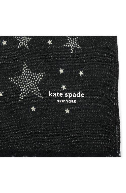 Kate Spade New York Starlight Sparkle Wool Blend Scarf In Blue