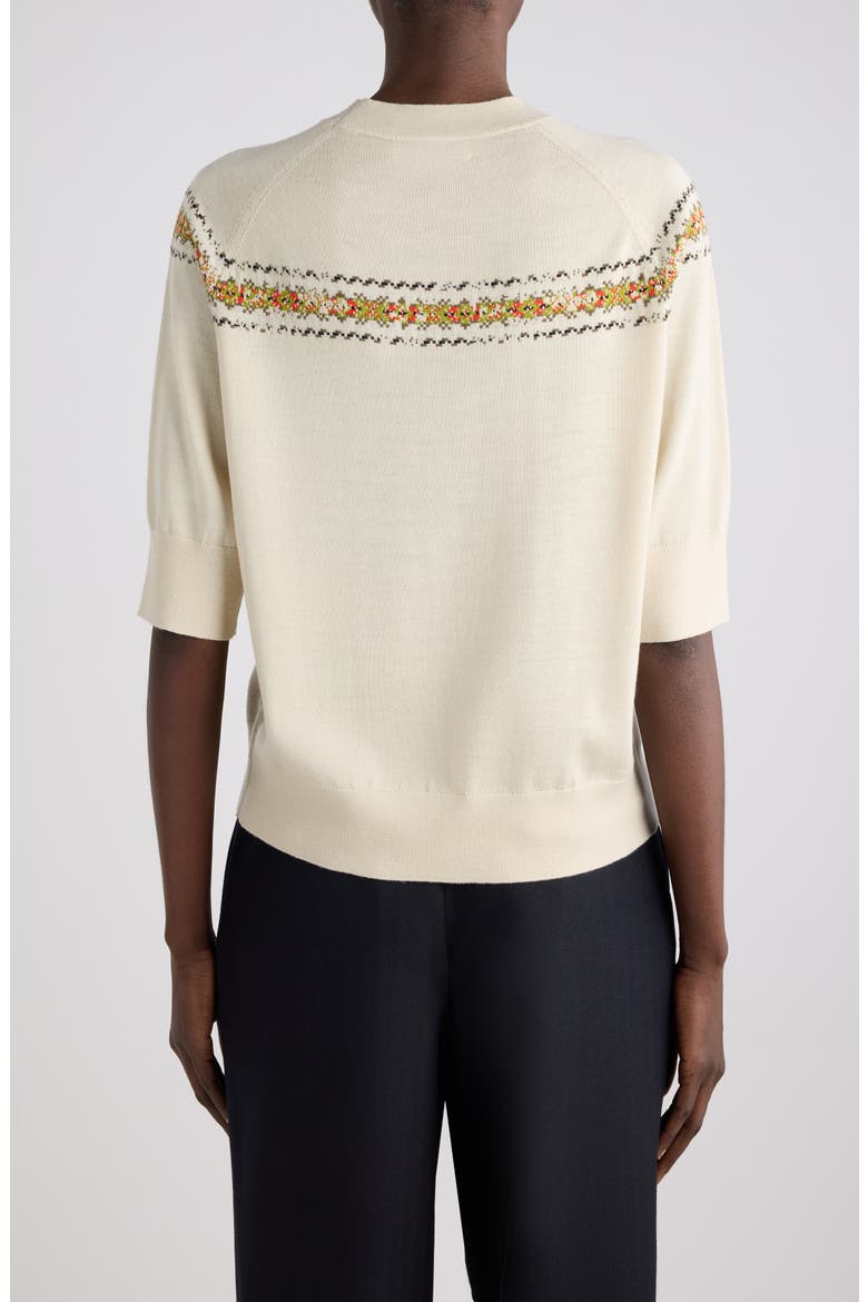 Tuano Pixelated Graphic Wool Sweater, Alternate, color, ECRU