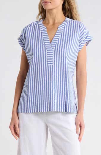 Tommy Bahama Frond Harbor Stripe Seersucker Top