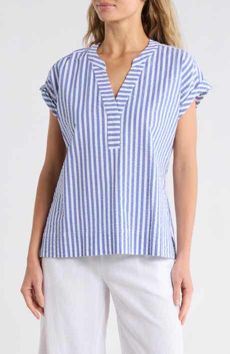 Tommy Bahama Frond Harbor Stripe Seersucker Top