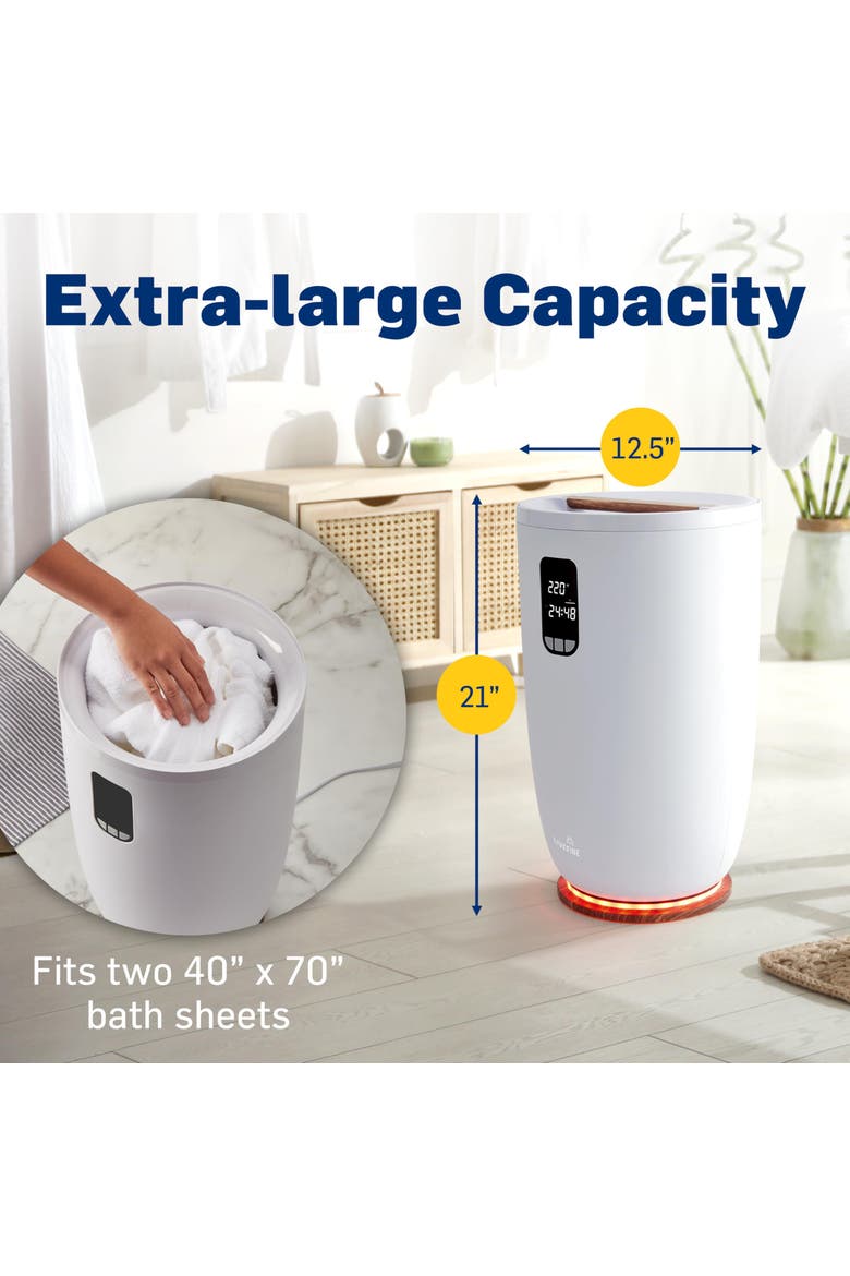 Bucket Towel Warmer, White, Alternate, color, White