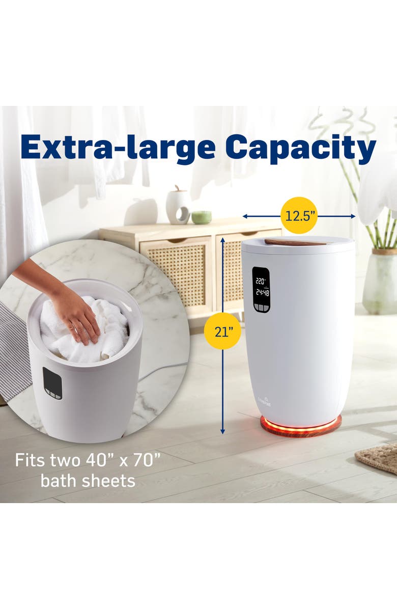 Live Fine Bucket Towel Warmer, White, Alternate, color, White