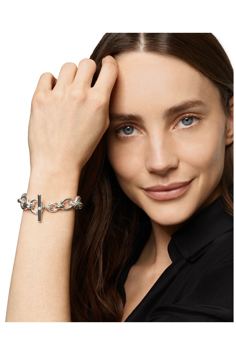 Mercer® Chain Bracelet in Sterling Silver with Diamonds, 8mm, Alternate, color, DIAMOND/ SILVER
