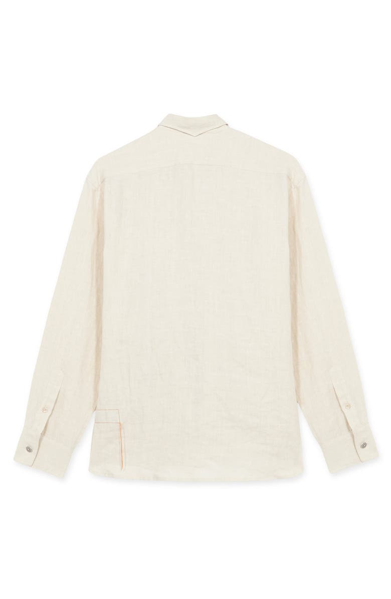 Fortela Luke Sahariana Linen Shirt, Alternate, color, Stone