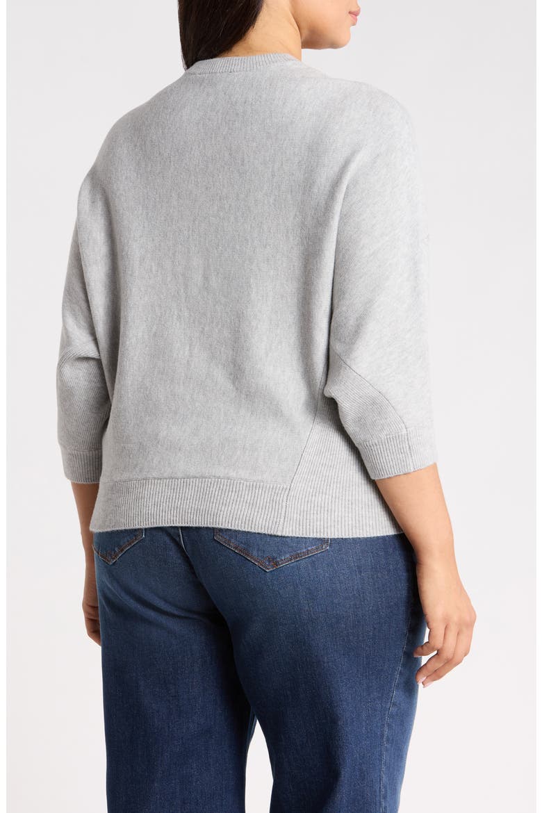 Dolman Sleeve Crewneck Sweater, Alternate, color, HEATHER GREY