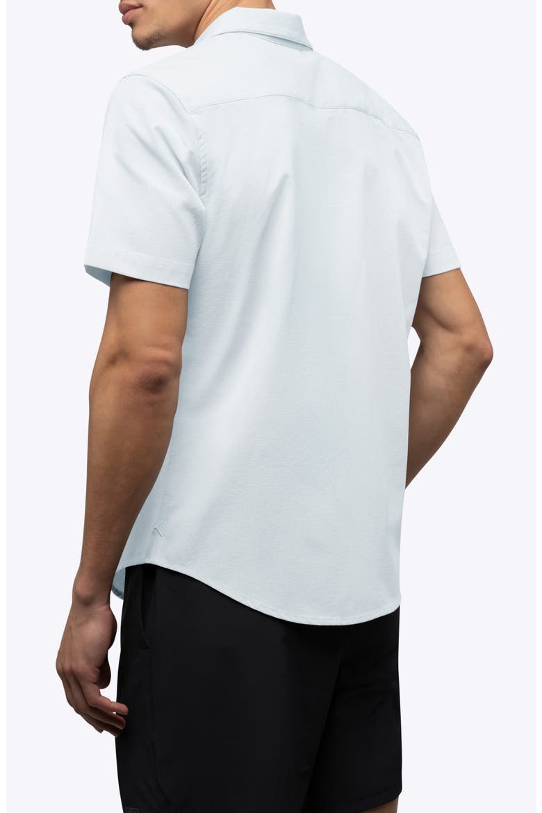 Crossover Performance Short Sleeve Button-Up Shirt, Alternate, color, WHITE