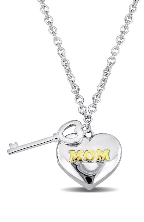Heart & Key Charm Pendant Necklace