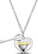 DELMAR Heart & Key Charm Pendant Necklace