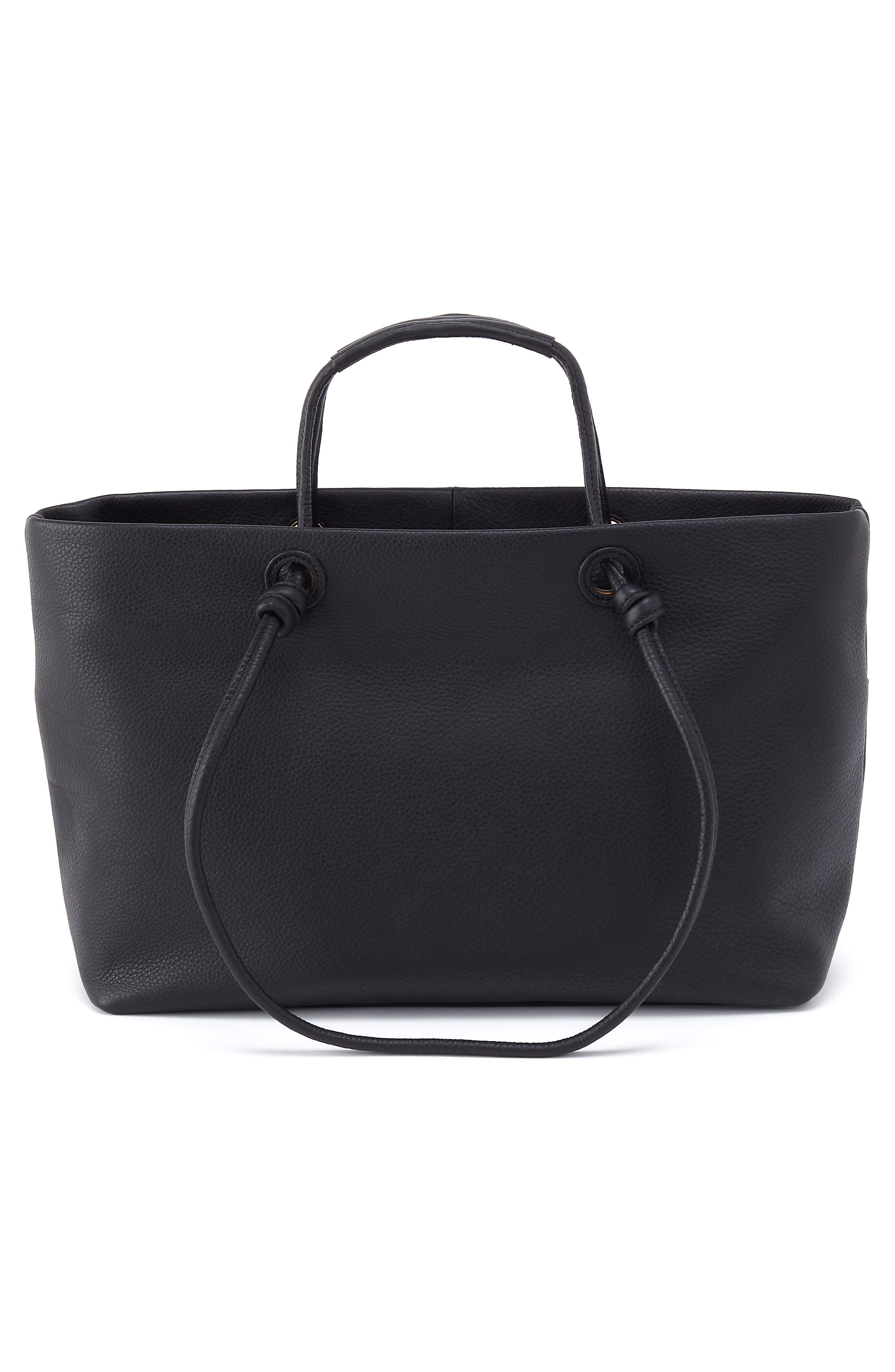 HOBO Softie Leather Tote, Alternate, color, Black