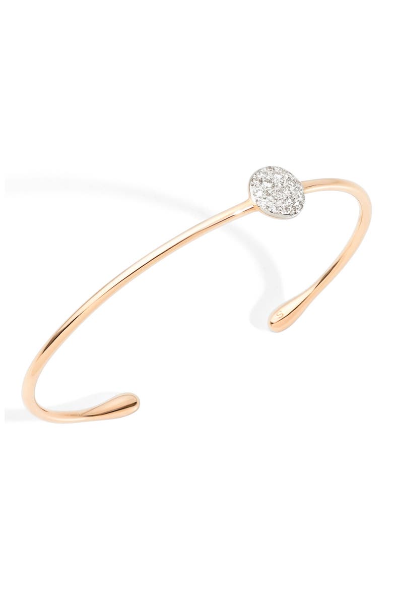 Sabbia Diamond Station Cuff, Main, color, ROSE GOLD/DIAMOND
