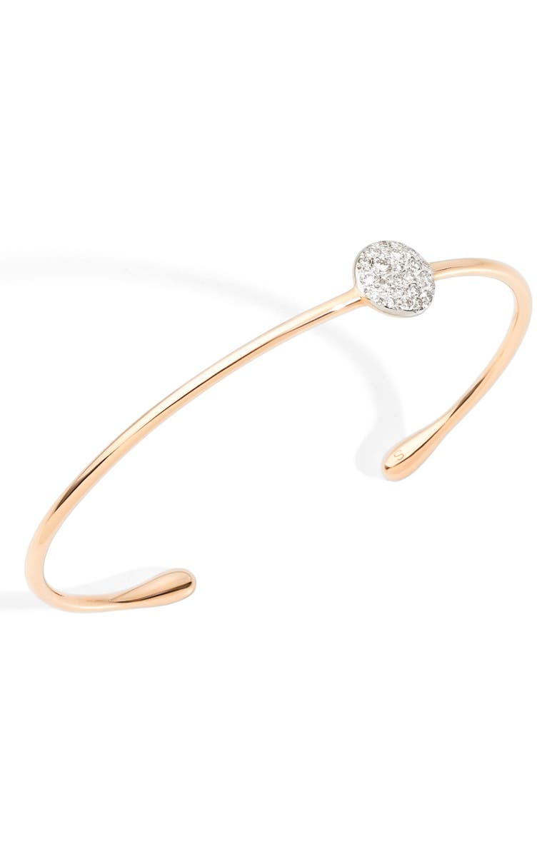 Pomellato Sabbia Diamond Station Cuff, Main, color, Rose Gold/Diamond