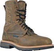 Hoss Boot Company HOSS Brisbee Lacer 8 Inch Distressed Lace Up Kiltie Composite Toe Work Boot