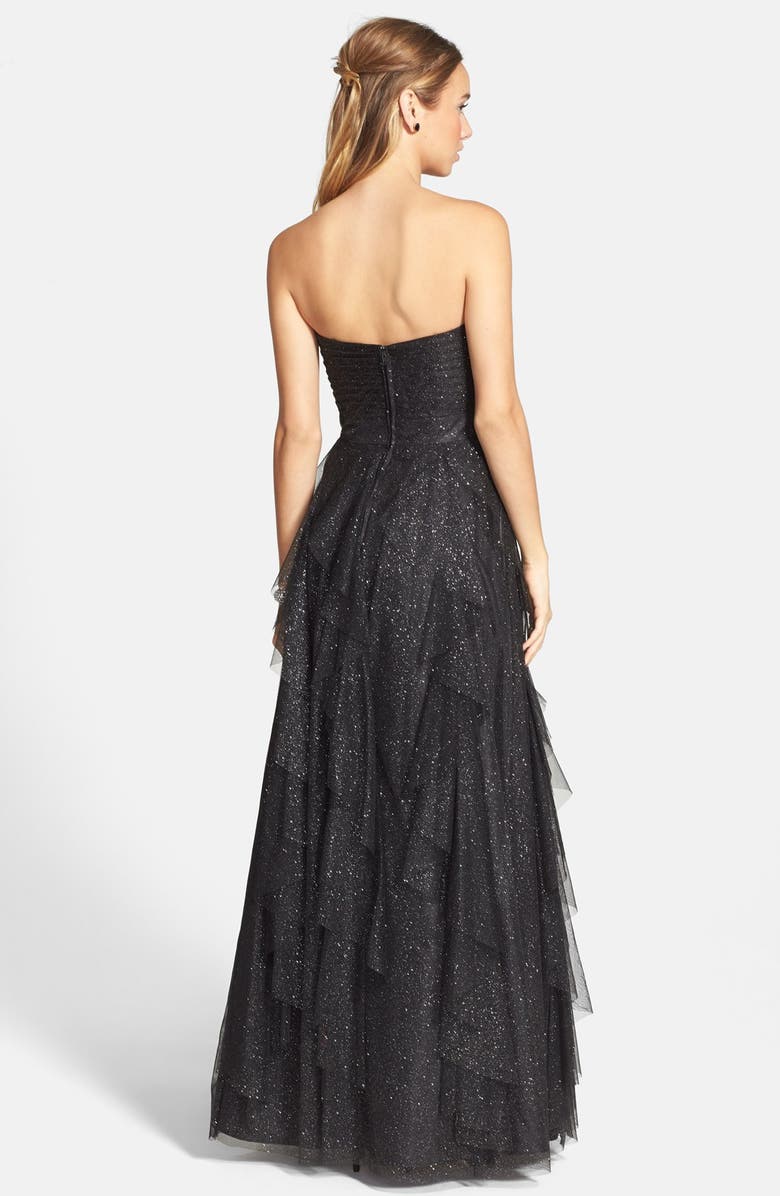 Hailey Logan Glitter Mesh Strapless Ballgown, Alternate, color, 