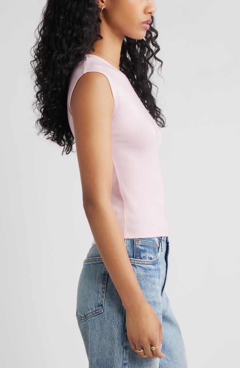 BP. Rib Cap Sleeve T-Shirt, Alternate, color, Pink Balm