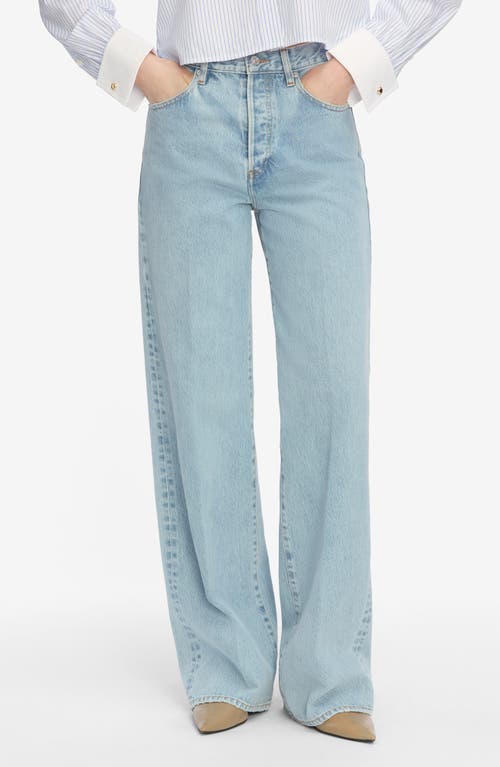 Frame The Collegiate Super High Waist Wide Leg Jeans In Blue