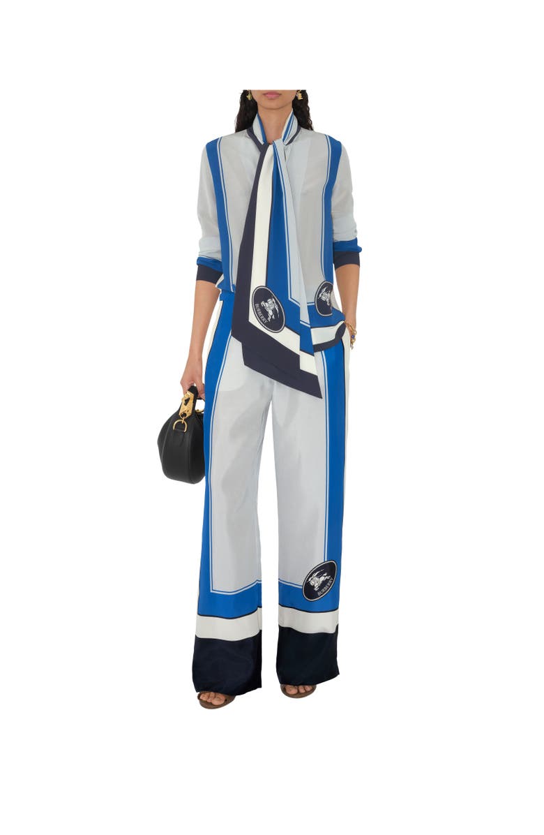 Burberry Slim Fit Knight Stamp Box Silk Scarf Shirt, Alternate, color, Ink