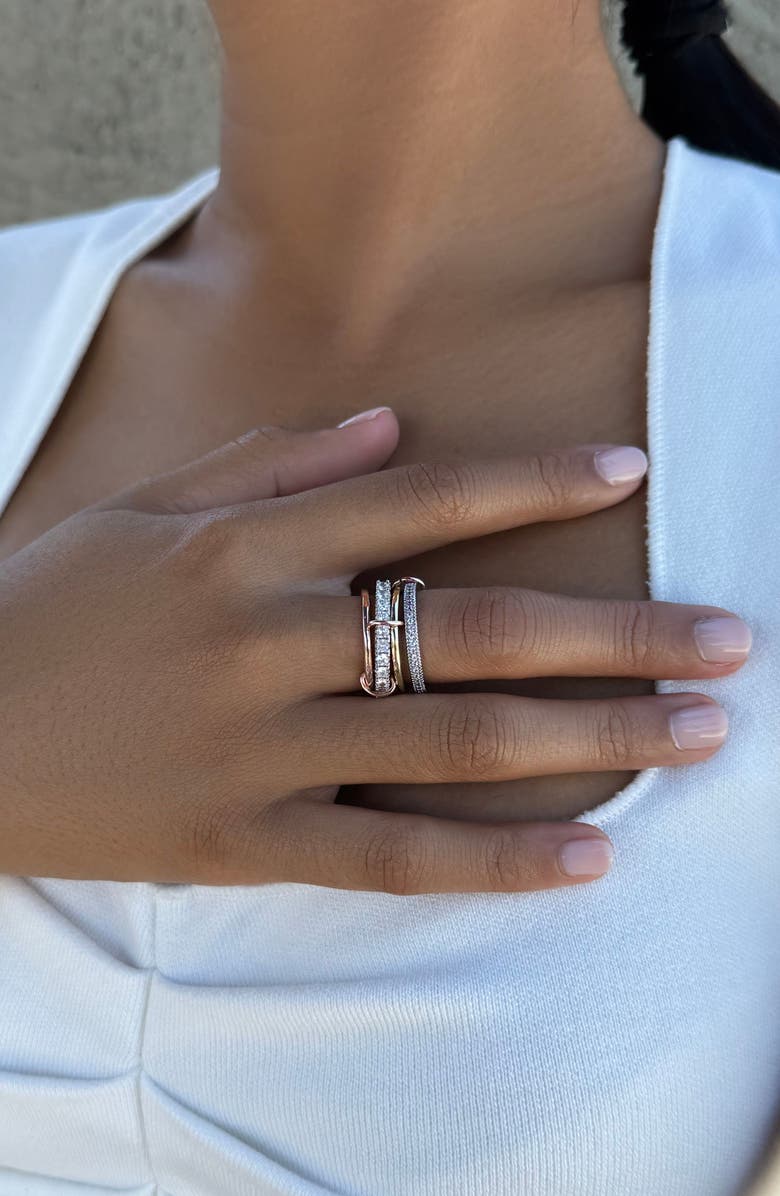 Adornia Tri-Tone Band Ring, Alternate, color, Gold