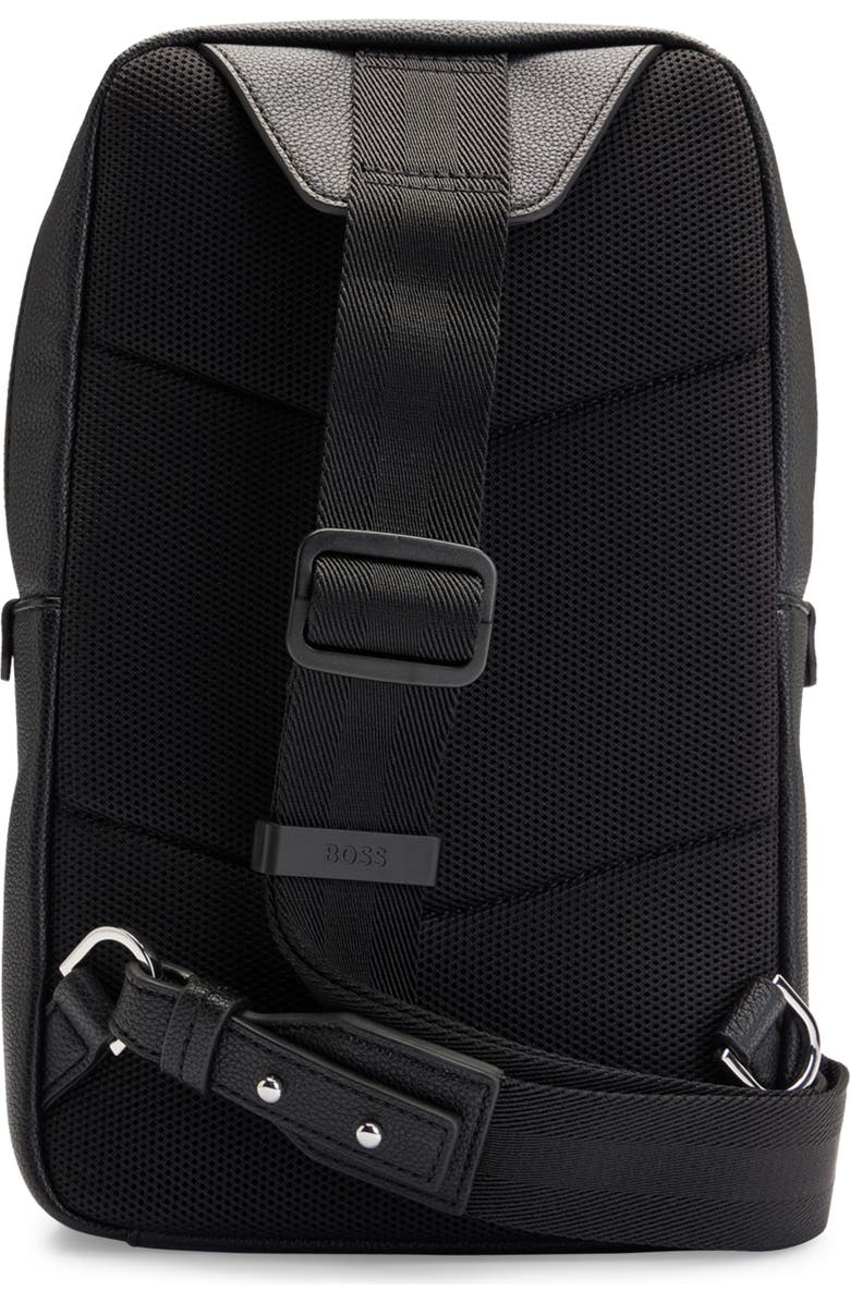 HUGO Ray Faux Leather Sling Bag, Alternate, color, Black
