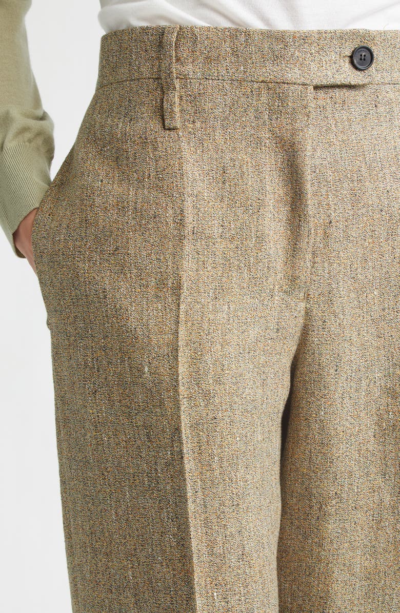 FERRAGAMO Linen Trousers, Alternate, color, Brown