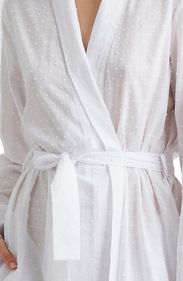 Papinelle Swiss Dot Cotton Robe, Alternate, color, White