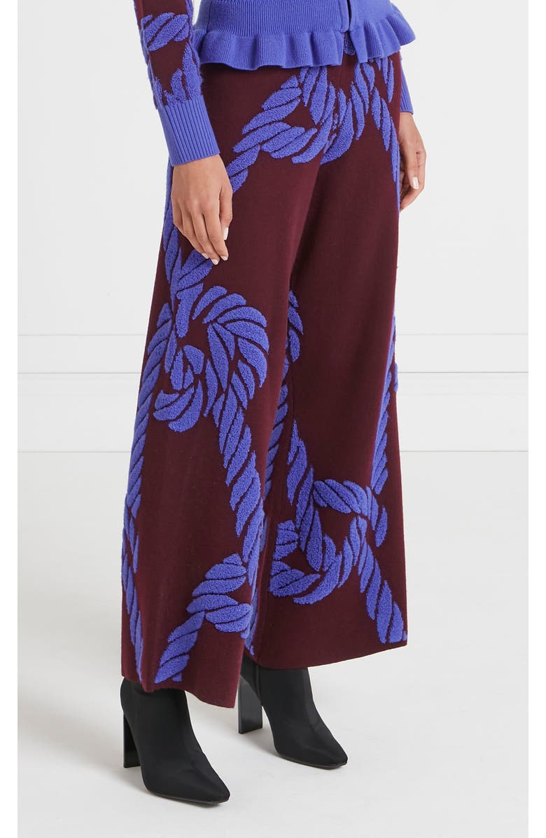 Temperley London Rope Knit Trousers, Alternate, color, Merlot