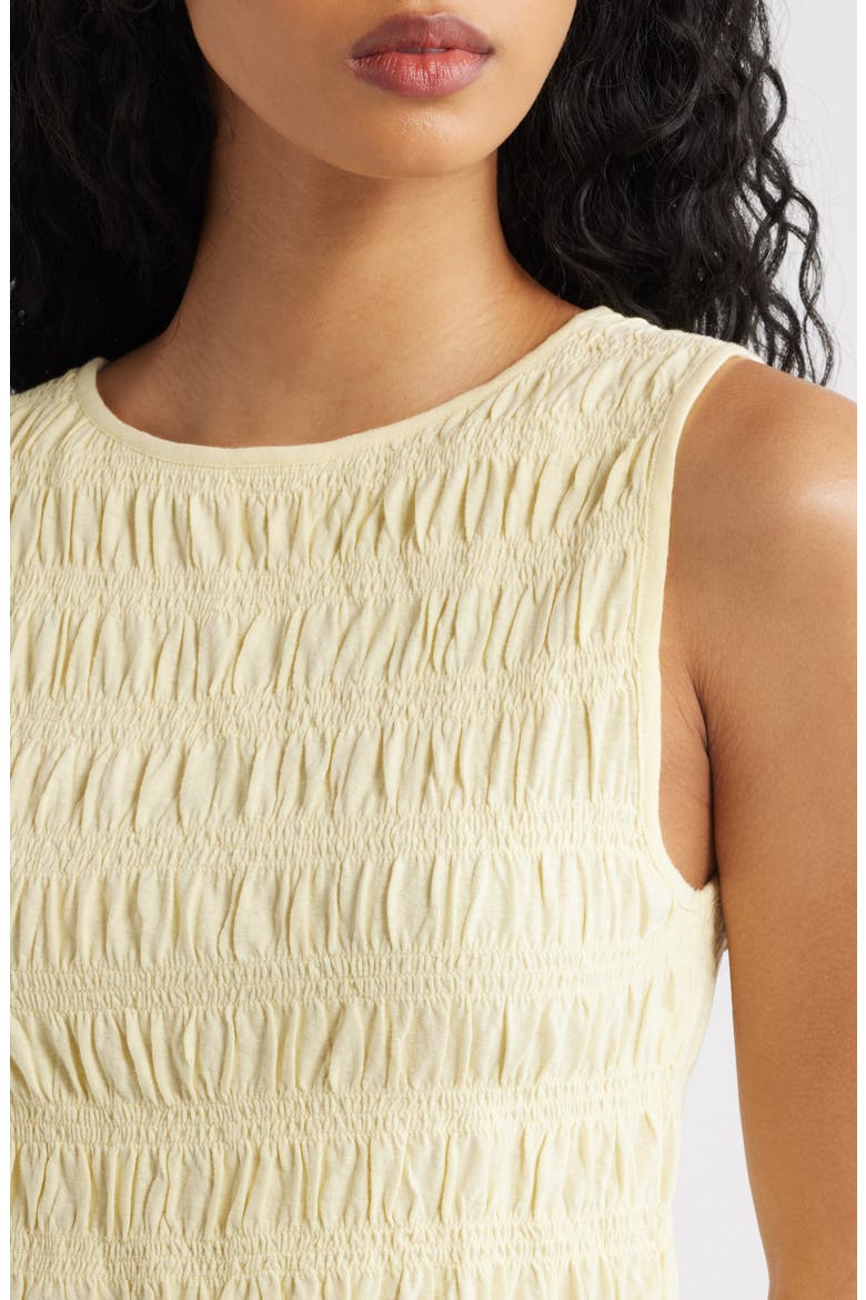 Smocked Tank Top, Alternate, color, SHEER PINEAPPLE