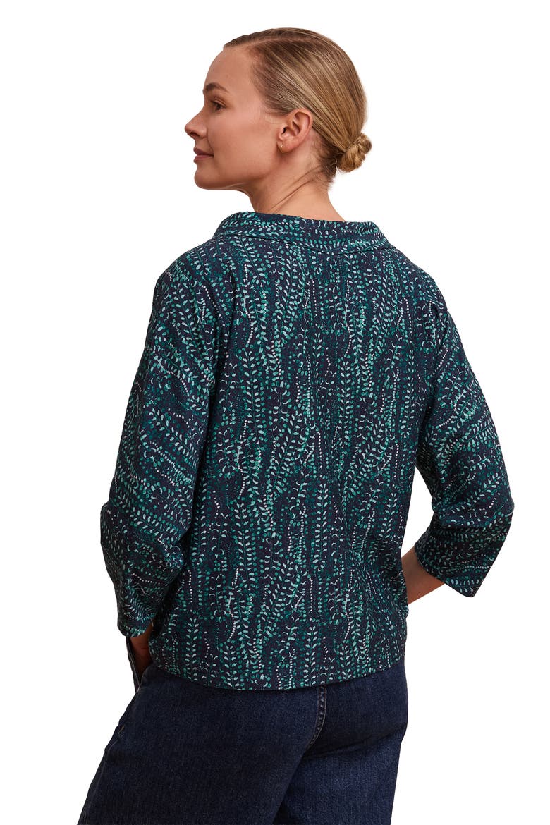 Cotton Blend Collared T-Shirt, Alternate, color, Trailing Vines