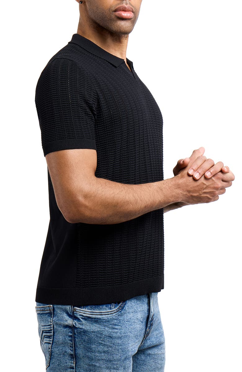 XRAY Johnny Collar Knit Polo, Alternate, color, Black