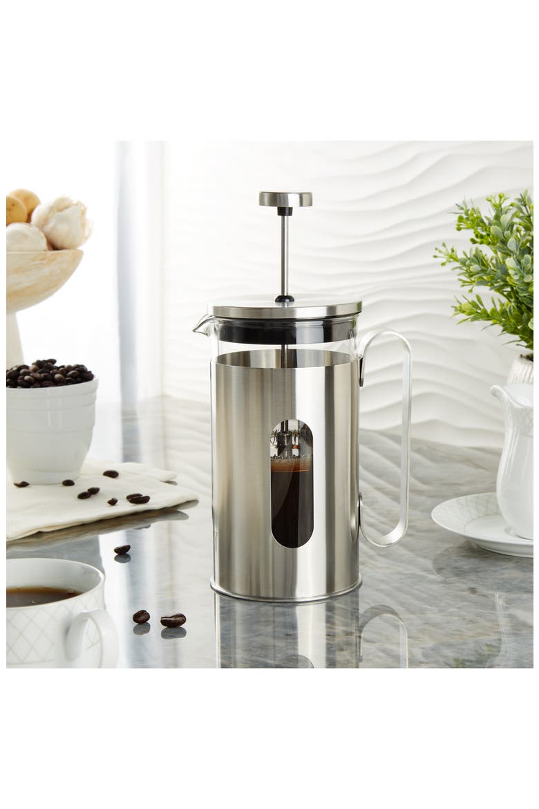 Leo Mae Stainless Steel French Press, Alternate, color, SILVER