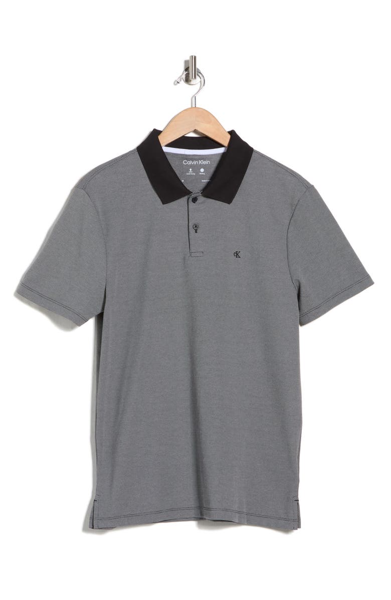Calvin Klein Interlock Pique Polo, Main, color, Black